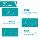 Sectional Sofa with Storage Ottoman, 78'' Convertible L-Shaped Sofa Couch for Living Room&Small Space, Dark Grey
