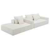 Convertible Modular Sectional Sofa L Shaped Reversible Couch Chenille Sleeper Combination Sofa for Living Room,Cream(No Metal Frame,Foam + Pocket Spring Fill)