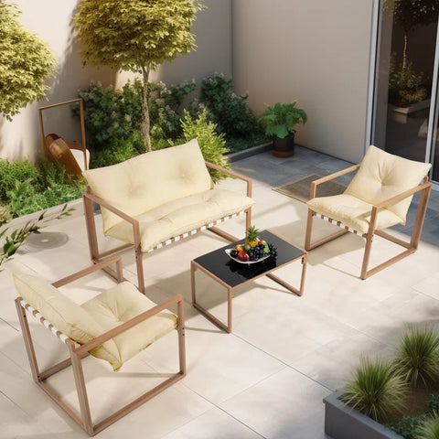 Volkrad 4 - Person Outdoor Seating Group with Cushions