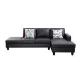 L-Shaped Sectional Couch, Living Room Furniture Suitable for Small Space,Black(No Ottoman)