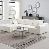 Convertible Modular Sectional Sofa L Shaped Reversible Couch Chenille Sleeper Combination Sofa for Living Room,Cream(No Metal Frame,Foam + Pocket Spring Fill)