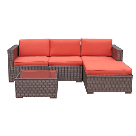 Abler 5 Piece Sectional Seating Group with Cushions