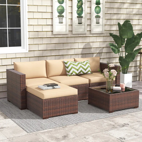 Abler 5 Piece Sectional Seating Group with Cushions