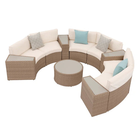 Wicker/Rattan 6 - Person Seating Group with Cushions
