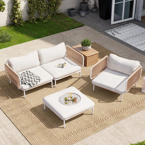 Kaustav 100.4'' Metal Outdoor Patio Sectional (Set of 4)