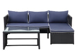 Lotis 3 Piece Rattan Sofa Seating Group with Cushions