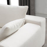 Convertible Modular Sectional Sofa L Shaped Reversible Couch Chenille Sleeper Combination Sofa for Living Room,Cream(No Metal Frame,Foam + Pocket Spring Fill)