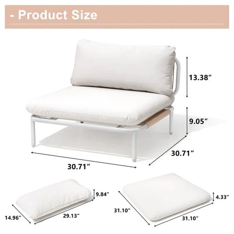 Kaustav 100.4'' Metal Outdoor Patio Sectional (Set of 4)