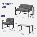 Volkrad 4 - Person Outdoor Seating Group with Cushions