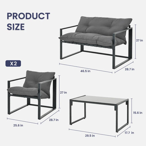 Volkrad 4 - Person Outdoor Seating Group with Cushions