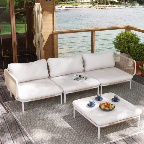 Kaustav 100.4'' Metal Outdoor Patio Sectional (Set of 4)