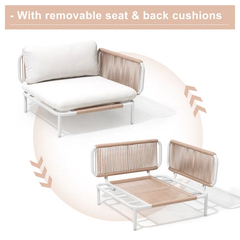 Kaustav 100.4'' Metal Outdoor Patio Sectional (Set of 4)