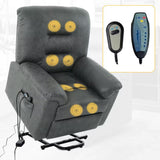 Microfiber Power Recliner Chair, Electric Recliner Chairs, Massage Lift Chairs Recliners with Footrest in Gray