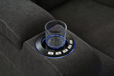 Modern Fabric Power Reclining, Power Headrest, Living Room Set in Charcoal Grey, Cupholder, Theater Couch, 9202 (Sofa+Loveseat+Chair)