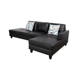 L-Shaped Sectional Couch, Living Room Furniture Suitable for Small Space,Black(No Ottoman)