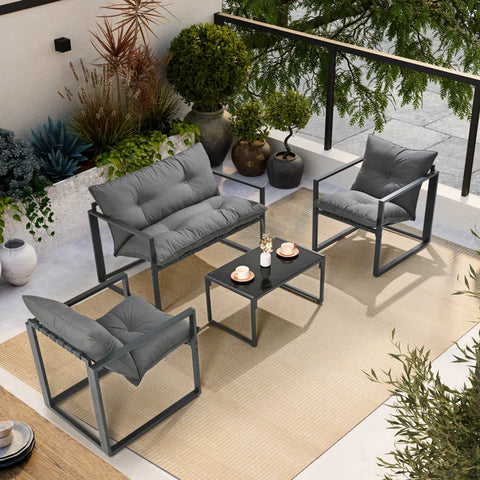 Volkrad 4 - Person Outdoor Seating Group with Cushions