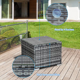 3PCS Rattan Patio Conversation Set Outdoor Furniture Set W/ Table Cushion