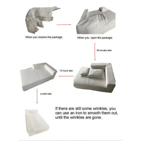 Convertible Modular Sectional Sofa L Shaped Reversible Couch Chenille Sleeper Combination Sofa for Living Room,Cream(No Metal Frame,Foam + Pocket Spring Fill)