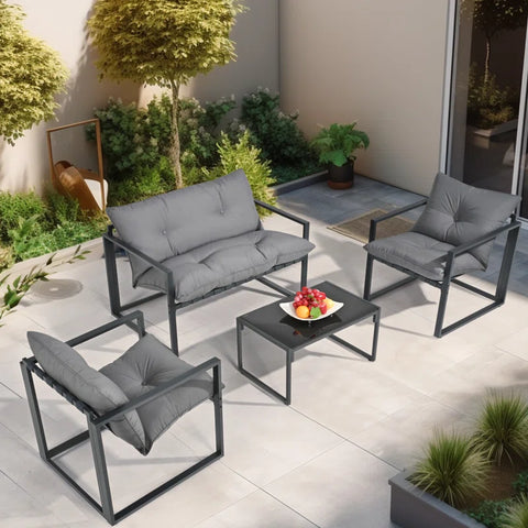 Volkrad 4 - Person Outdoor Seating Group with Cushions