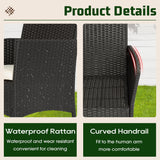 4-Piece Patio Furniture Set – Outdoor Rattan Wicker Sofa & Chairs, Garden Conversation Bistro Set for Yard, Pool, or Backyard