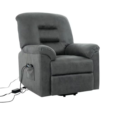 Microfiber Power Recliner Chair, Electric Recliner Chairs, Massage Lift Chairs Recliners with Footrest in Gray