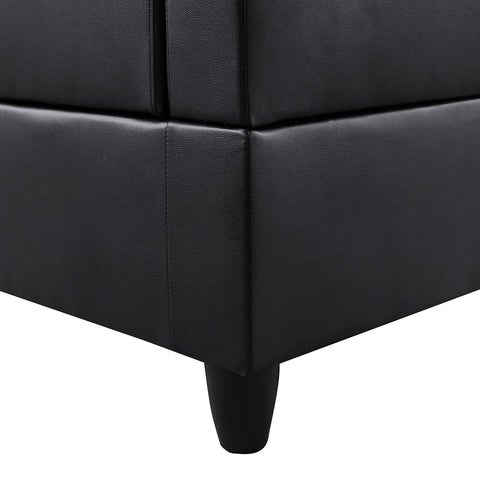 L-Shaped Sectional Couch, Living Room Furniture Suitable for Small Space,Black(No Ottoman)