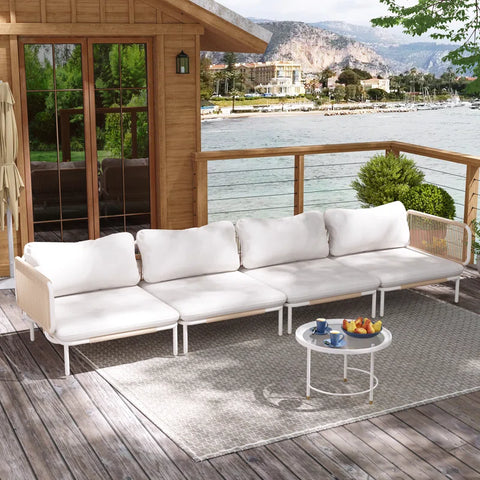 Kaustav 100.4'' Metal Outdoor Patio Sectional (Set of 4)