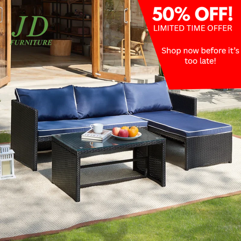 Lotis 3 Piece Rattan Sofa Seating Group with Cushions