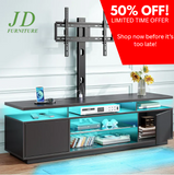 Kappenne Adjustable TV Stand – TV Console with RGB LED Lights, 2 Storage Cabinets for TVs up to 70"