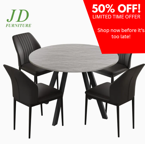 Siefert 5-Piece 35.4'' Round Dining Table Set – Kitchen Table with 4 Dining Chairs