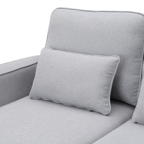 4 Seater Sofa with USB Ports Upholstered Couch with Storage Coffee Table and Cup Holders for Living Room,114.2" Light Gray
