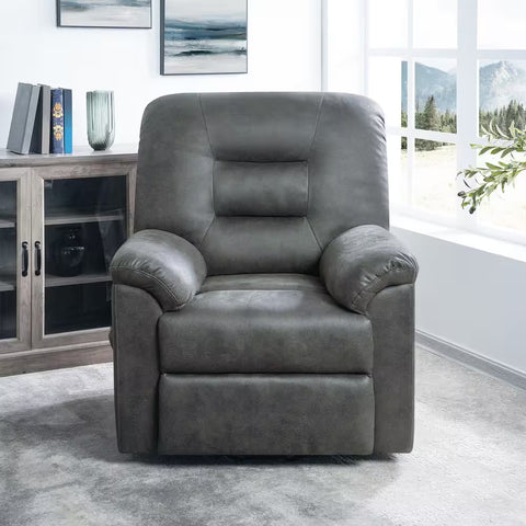 Microfiber Power Recliner Chair, Electric Recliner Chairs, Massage Lift Chairs Recliners with Footrest in Gray