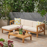 Barcomb Outdoor 5 Piece Sectional Seating Group with Cushions