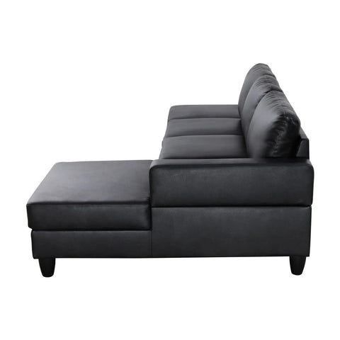 L-Shaped Sectional Couch, Living Room Furniture Suitable for Small Space,Black(No Ottoman)