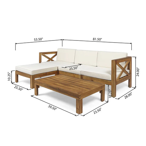 Barcomb Outdoor 5 Piece Sectional Seating Group with Cushions