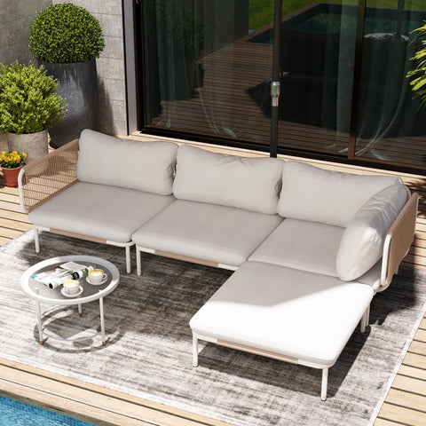 Kaustav 100.4'' Metal Outdoor Patio Sectional (Set of 4)