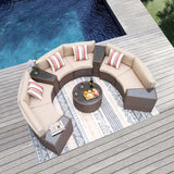 Wicker/Rattan 6 - Person Seating Group with Cushions