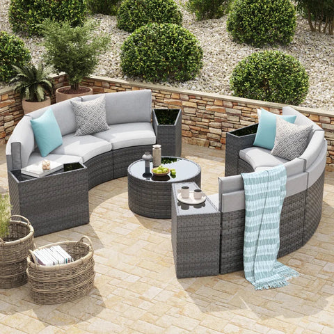 Wicker/Rattan 6 - Person Seating Group with Cushions
