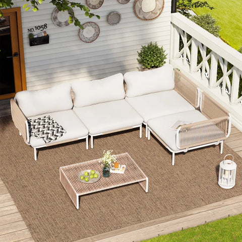 Kaustav 100.4'' Metal Outdoor Patio Sectional (Set of 4)