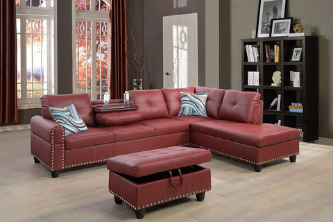 Modern Sofa Set with Storage Ottoman & Multifunctional Back Cushion – Right-Facing Chair (F09915B)