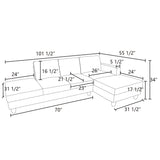 L-Shaped Sectional Couch, Living Room Furniture Suitable for Small Space,Black(No Ottoman)