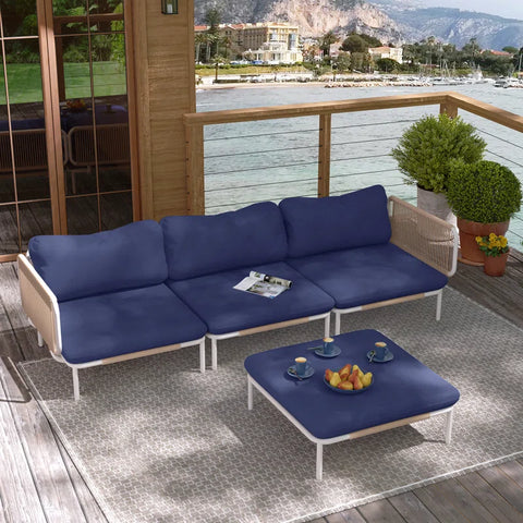 Kaustav 100.4'' Metal Outdoor Patio Sectional (Set of 4)