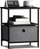 Nightstand 1-Drawer Shelf Storage - Bedside Furniture & End Table Chest Dresser with Steel Frame, Wood Top & Easy Pull Fabric Bins for Home, Bedroom, Closets, Bathroom, Office & College Dorm