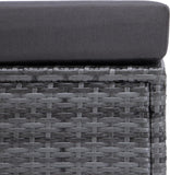 Extra Large 118'' L Sectional Sofa Set – 7-Piece Patio Furniture with Fire Pit Table, Grey Rattan Wicker Outdoor Conversation Set with Cushions