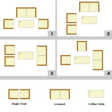 8PCS Patio Rattan Conversation Furniture Set Outdoor W/ Navy Cushion