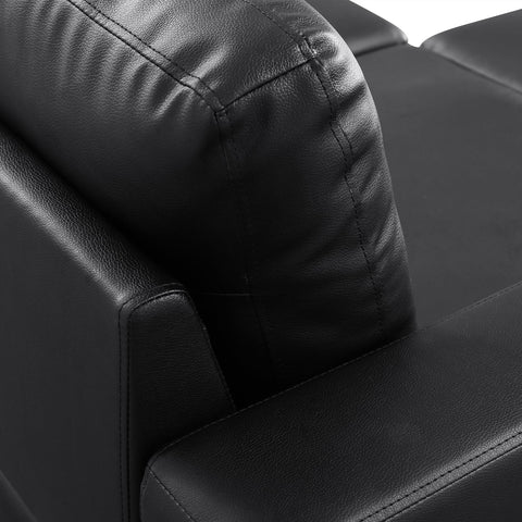 L-Shaped Sectional Couch, Living Room Furniture Suitable for Small Space,Black(No Ottoman)