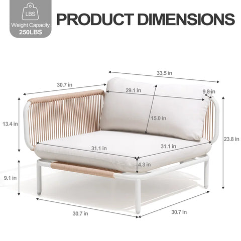 Kaustav 100.4'' Metal Outdoor Patio Sectional (Set of 4)
