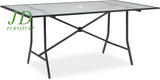 Lavallette 7-Piece Patio Dining Set – Steel Outdoor Dining Set for 6, Cushioned Chairs & Tempered Glass Rectangular Table