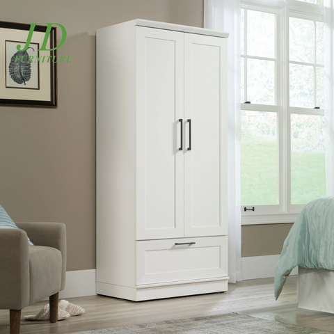 Homeplus Bedroom Wardrobe Armoire – Soft White Finish Storage Cabinet for Bedroom
