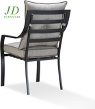 Lavallette 7-Piece Patio Dining Set – Steel Outdoor Dining Set for 6, Cushioned Chairs & Tempered Glass Rectangular Table